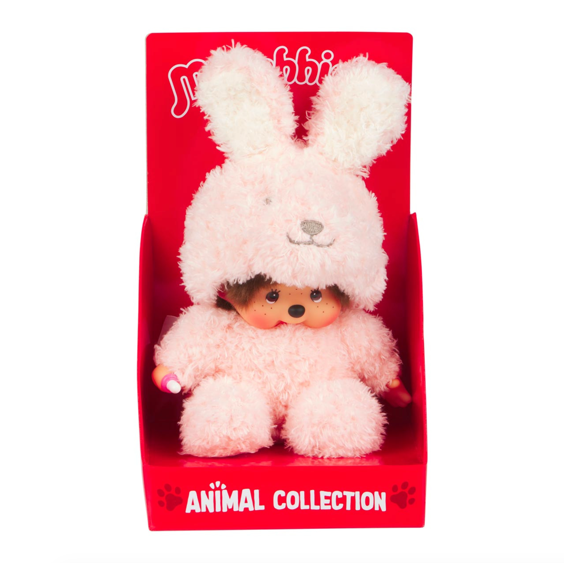 Sekiguchi Monchhichi Sitting Fluffy Bunny Doll Plush