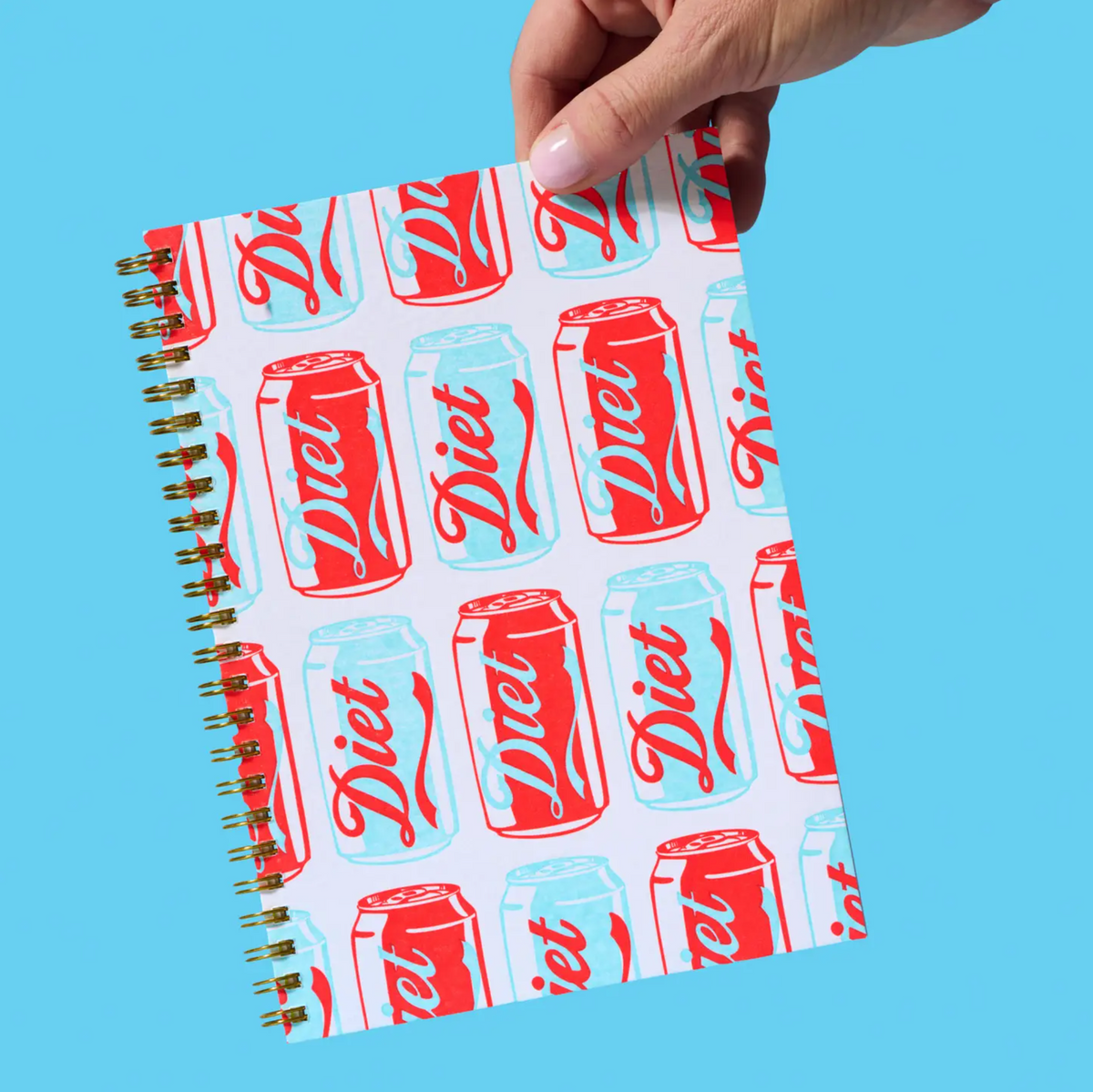 Letterpress A5 Spiral Notebook (Lined)—Diet Soda