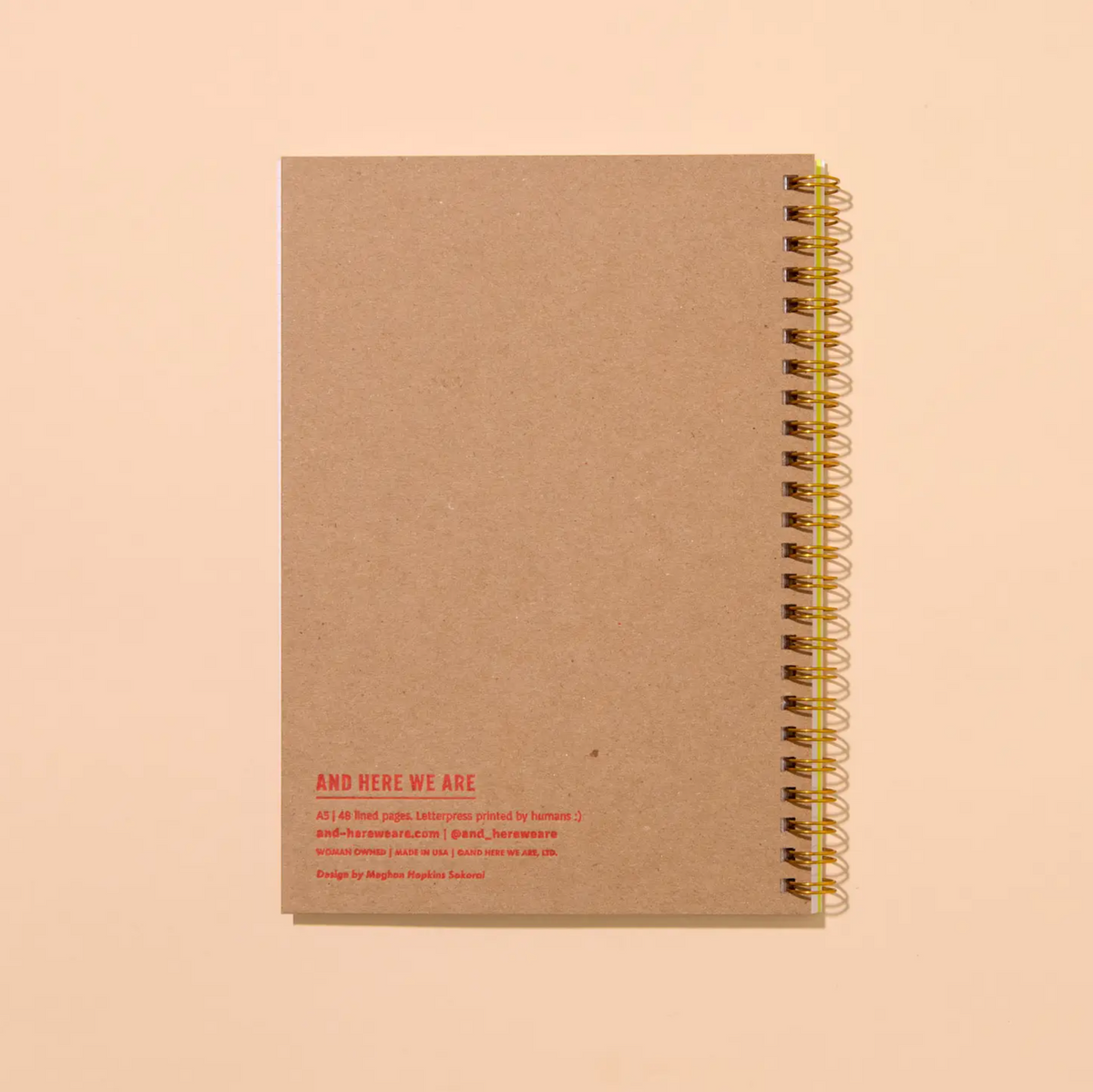 Letterpress A5 Spiral Notebook (Lined)—Diet Soda