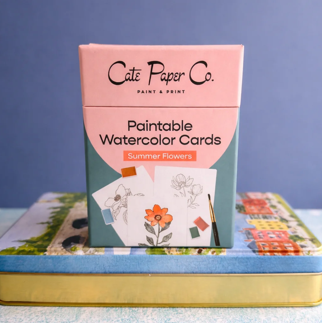 Paintable Watercolor Card Deck - Summer Flowers