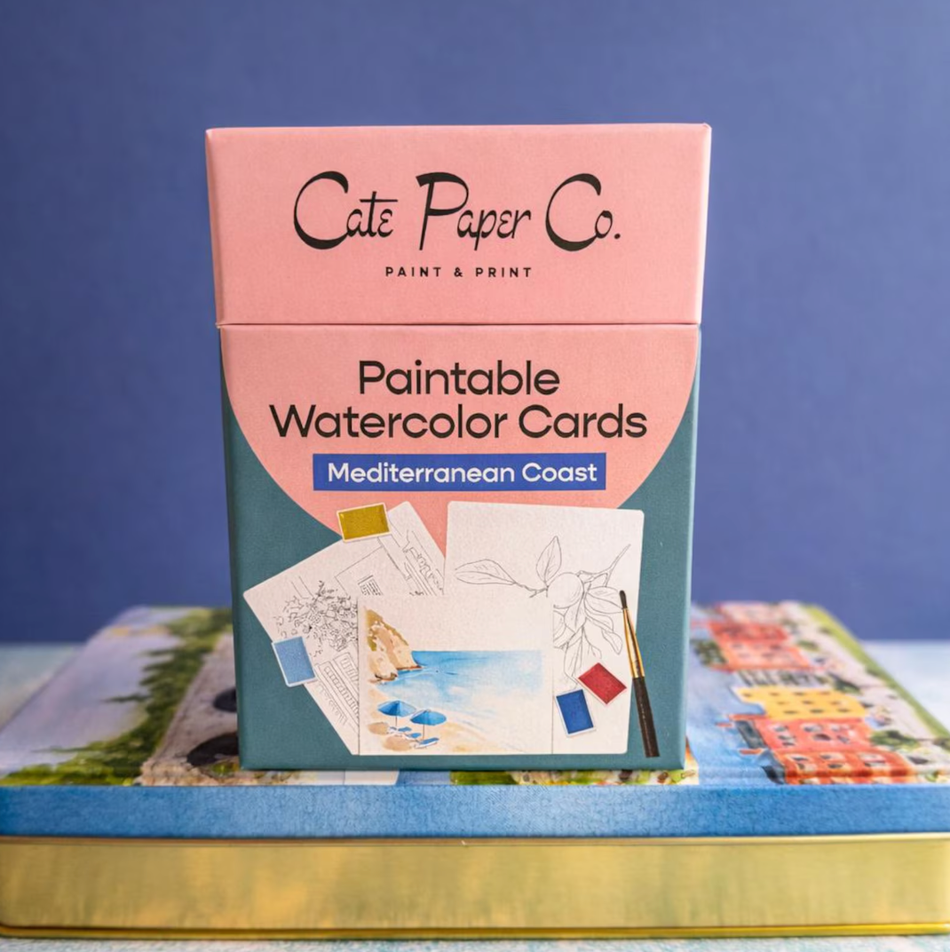Paintable Watercolor Card Deck - Mediterranean Coast