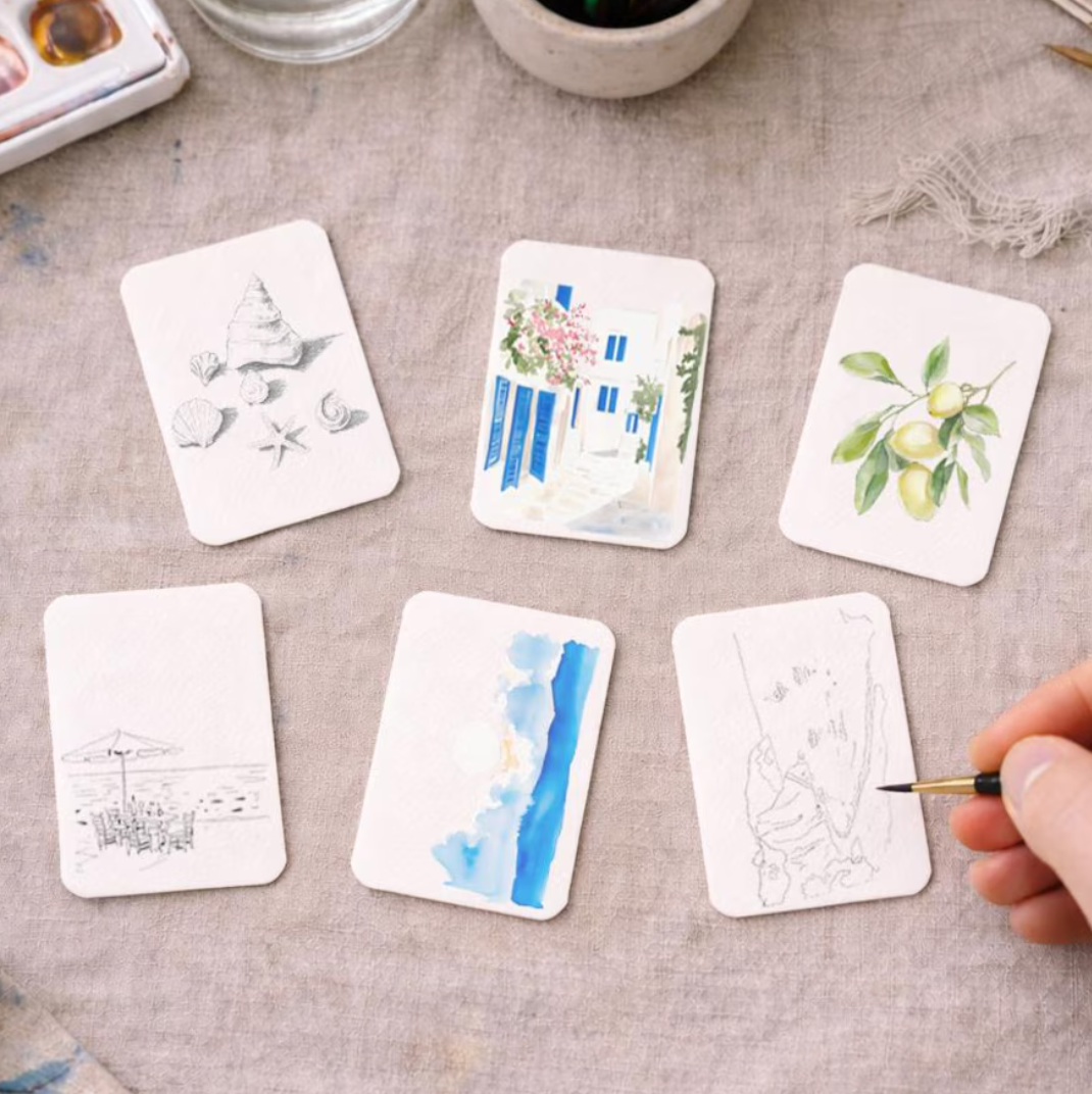 Paintable Watercolor Card Deck - Mediterranean Coast