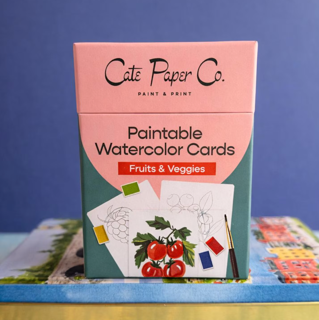 Paintable Watercolor Card Deck - Fruits and Veggies