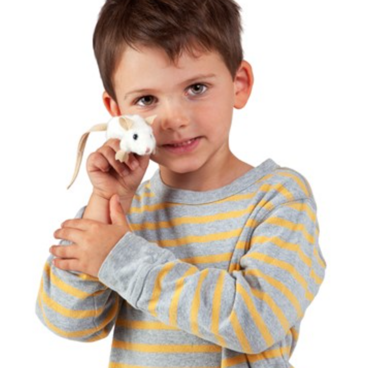 Mini White Mouse Finger Puppet