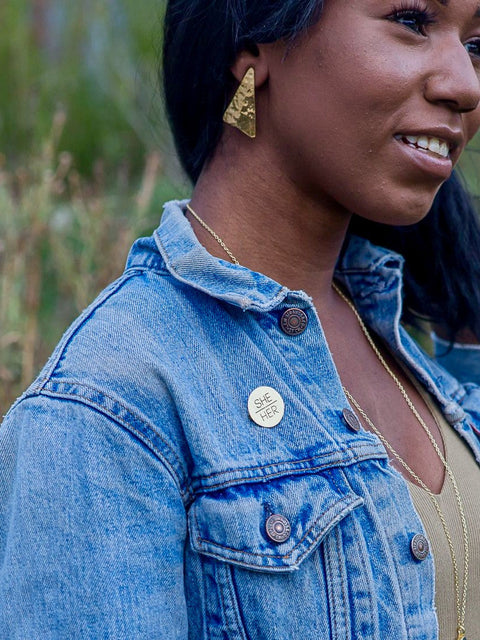 Textured Triangle Studs