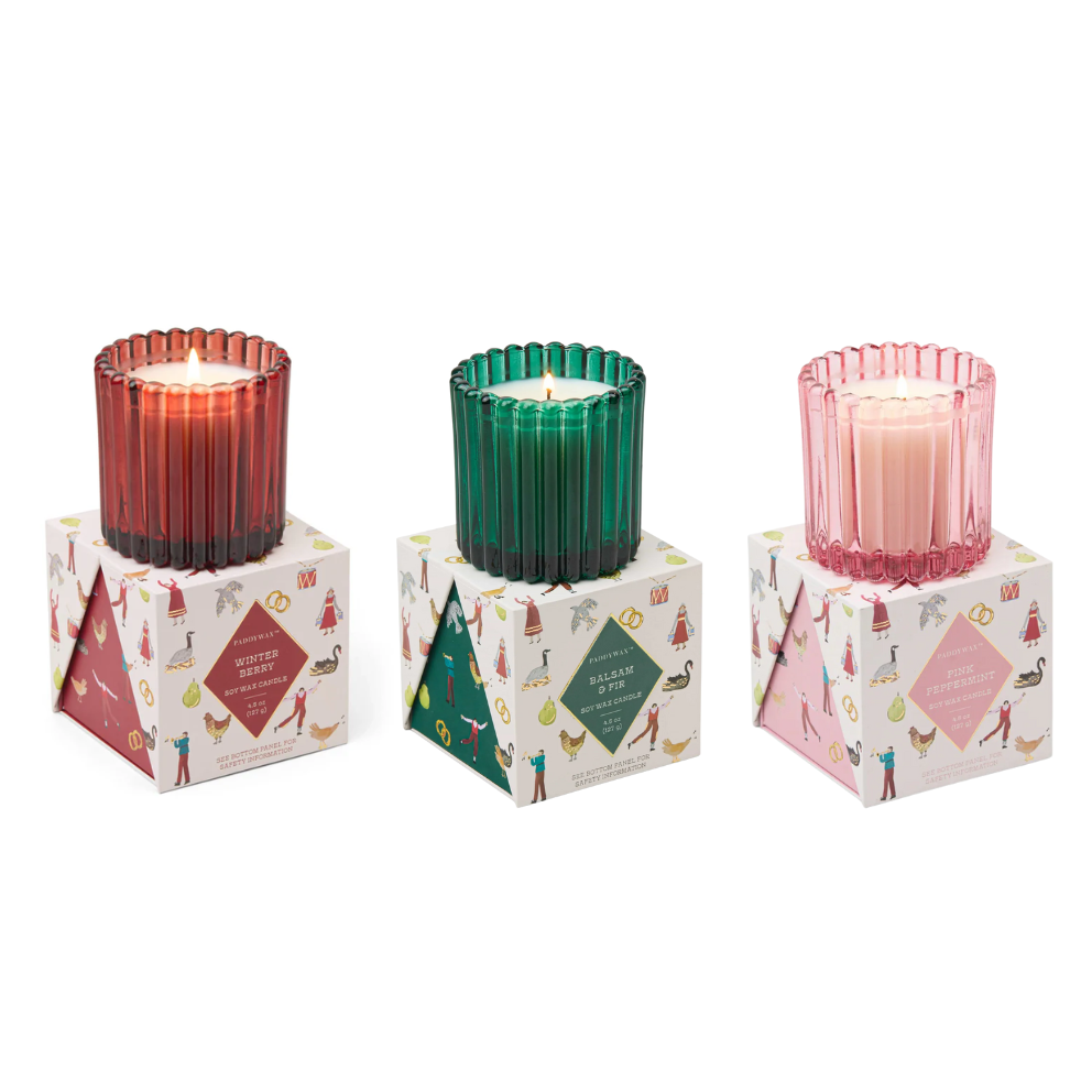 Glass Candle Holiday Merry Box
