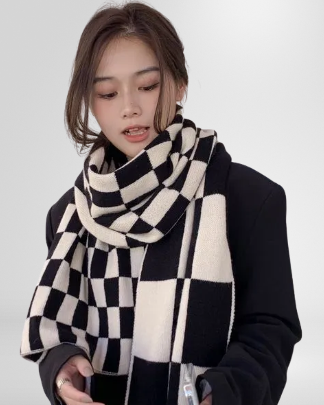 Knit Checker Scarf