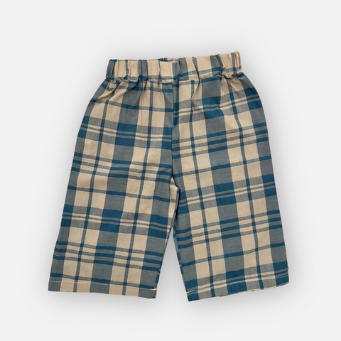 Blue & Beige Plaid Frill 2 Piece Set