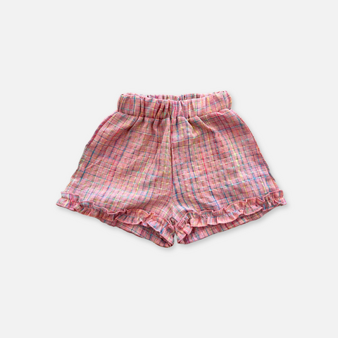 Pink Multi Plaid Frill 2 Piece Set
