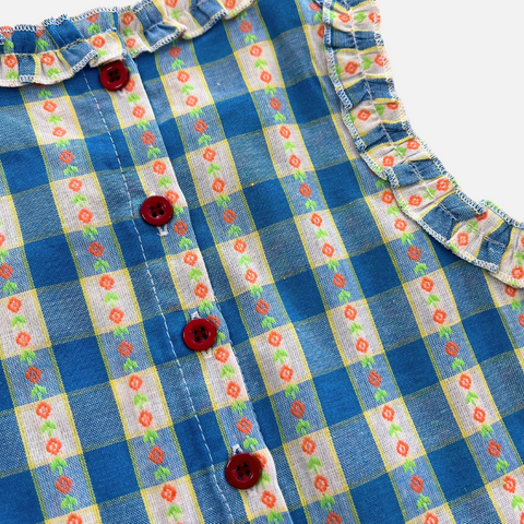 Picnic Blue Gingham Frill 2 Piece Set