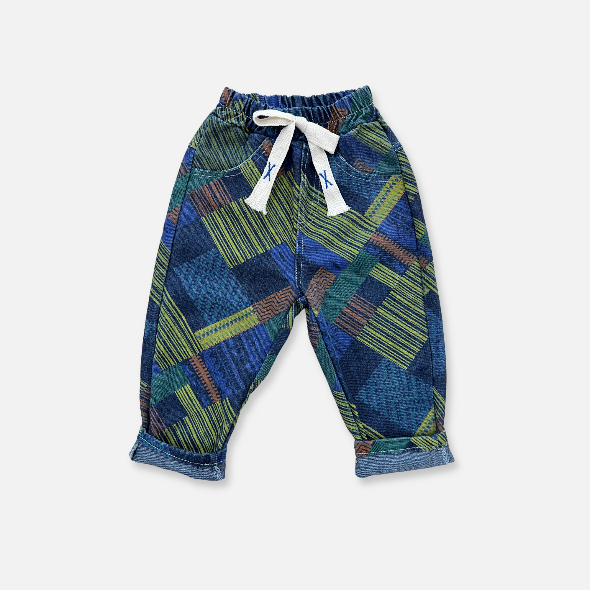 Kids Retro Abstract Pattern Jeans
