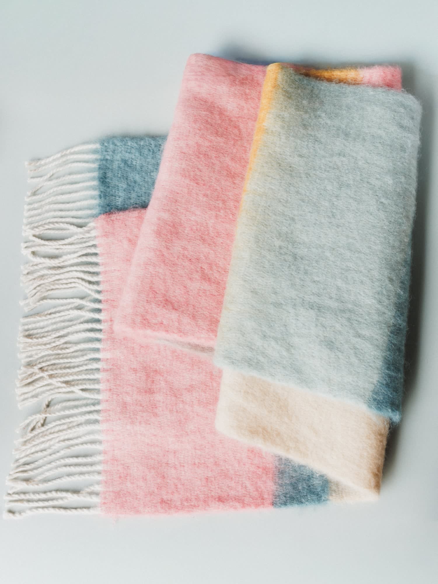 Fuzzy Color Block Scarf