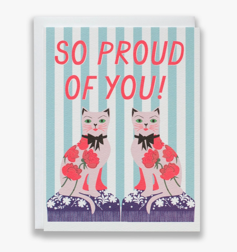 So Proud of You Note Card Staffordshire Cats