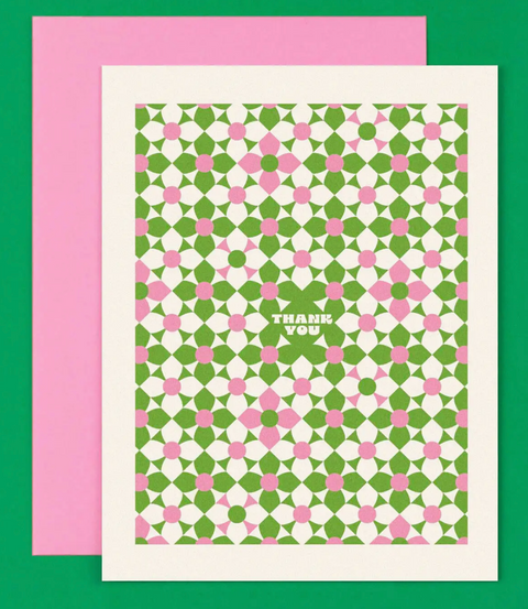 Geometric Floral Thank You Card