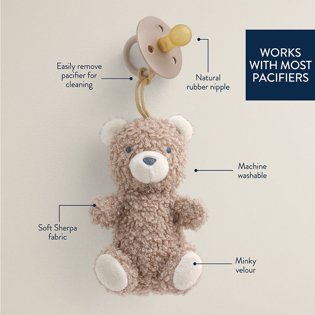 Bitzy Pal Natural Rubber Pacifier & Plush - Bear