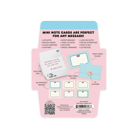 Hello Kitty Mini Note Cards with Stickers