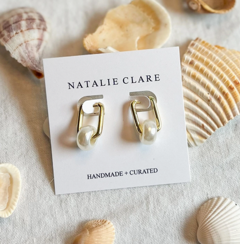 Pearl Huggie Hoop Earring