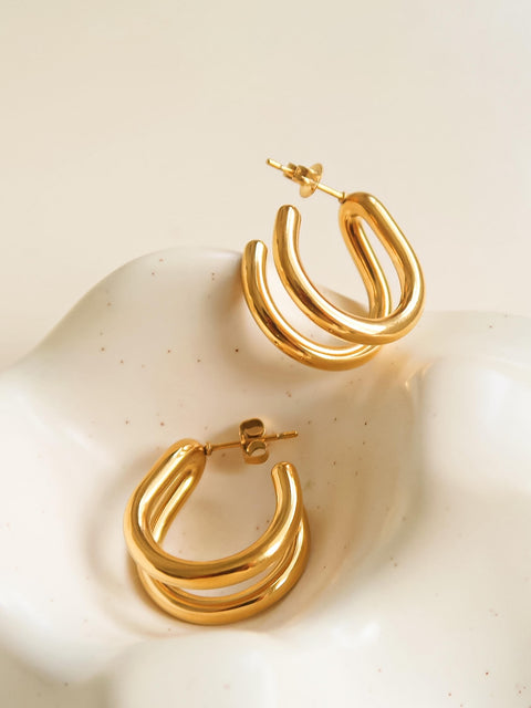 Lucille Gold Double C Hoop Earrings