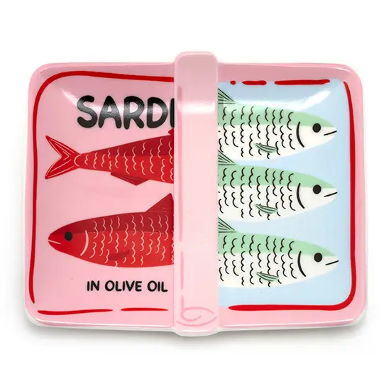 Ceramic Trinket & Jewelry Tray / Dish - Canned Sardines