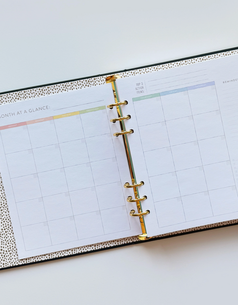 Rainbow Check Perpetual Planner, Non Dated