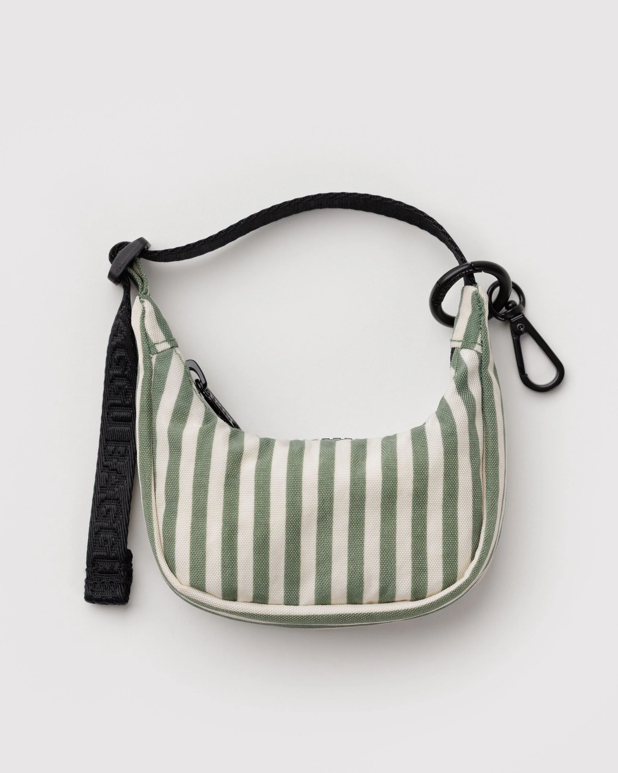Crescent Bag Charm - Sage Stripe