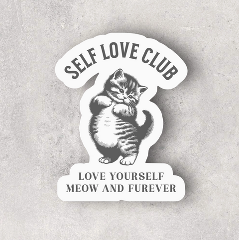 Cat Self Love Club Sticker
