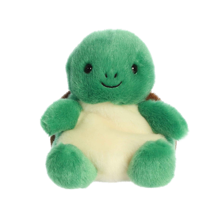 Aurora 5-inch Honu Sea Turtle plush toy with green fur and cream belly