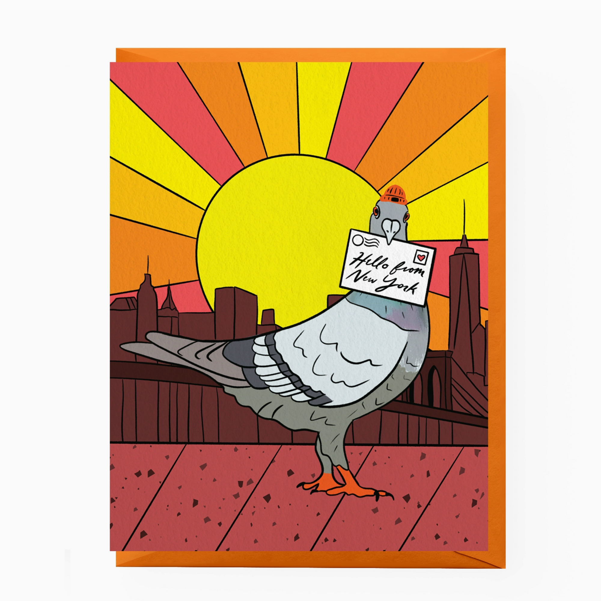Hello from New York Pigeon Greeting Card