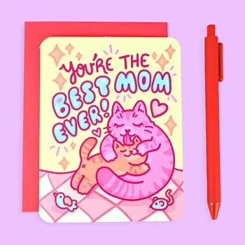 Best Mom Cat Card