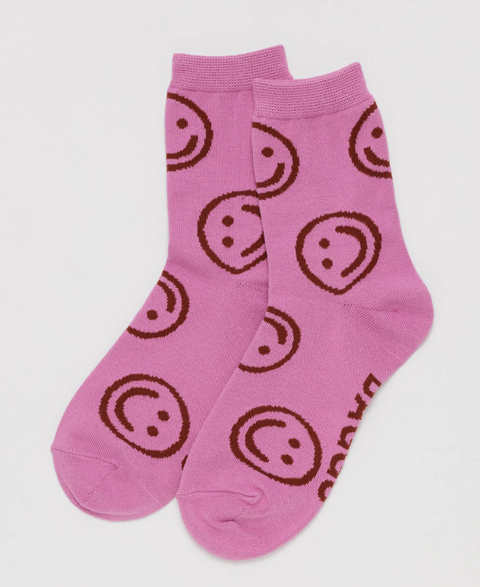 Baggu | Crew Socks Extra Pink Happy
