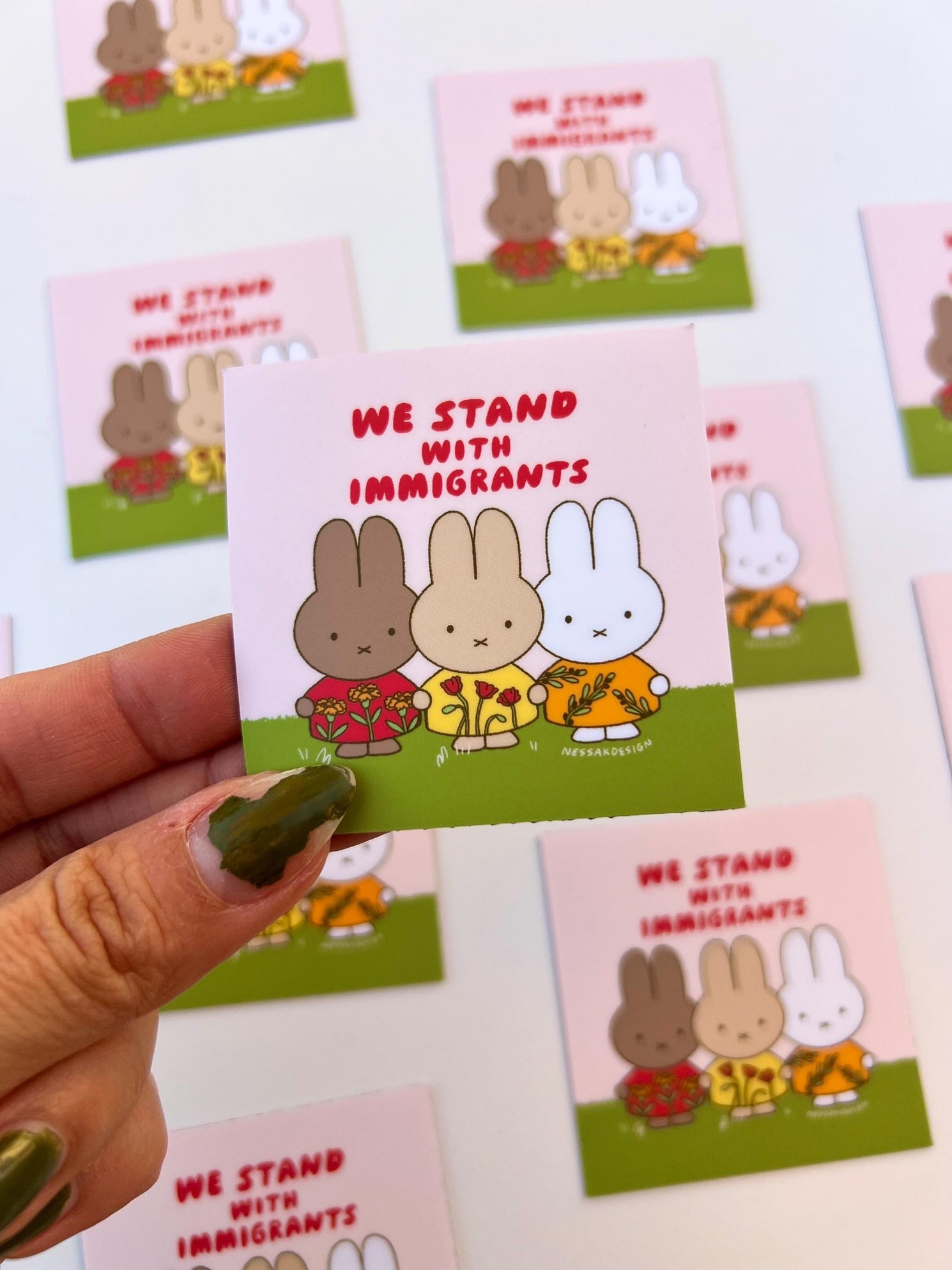We Stand with Immigrants Vinyl Magnet