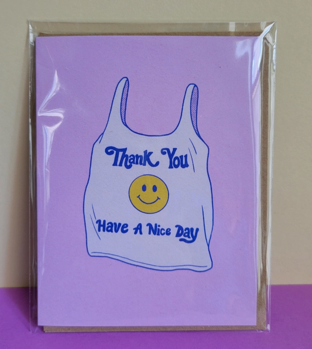 Purple Thank You Bag Card