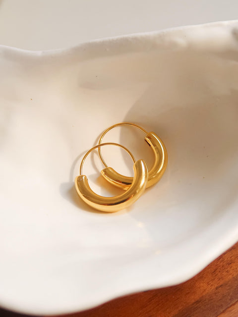 Mackenzie Gold U-Shape Hoop Earring
