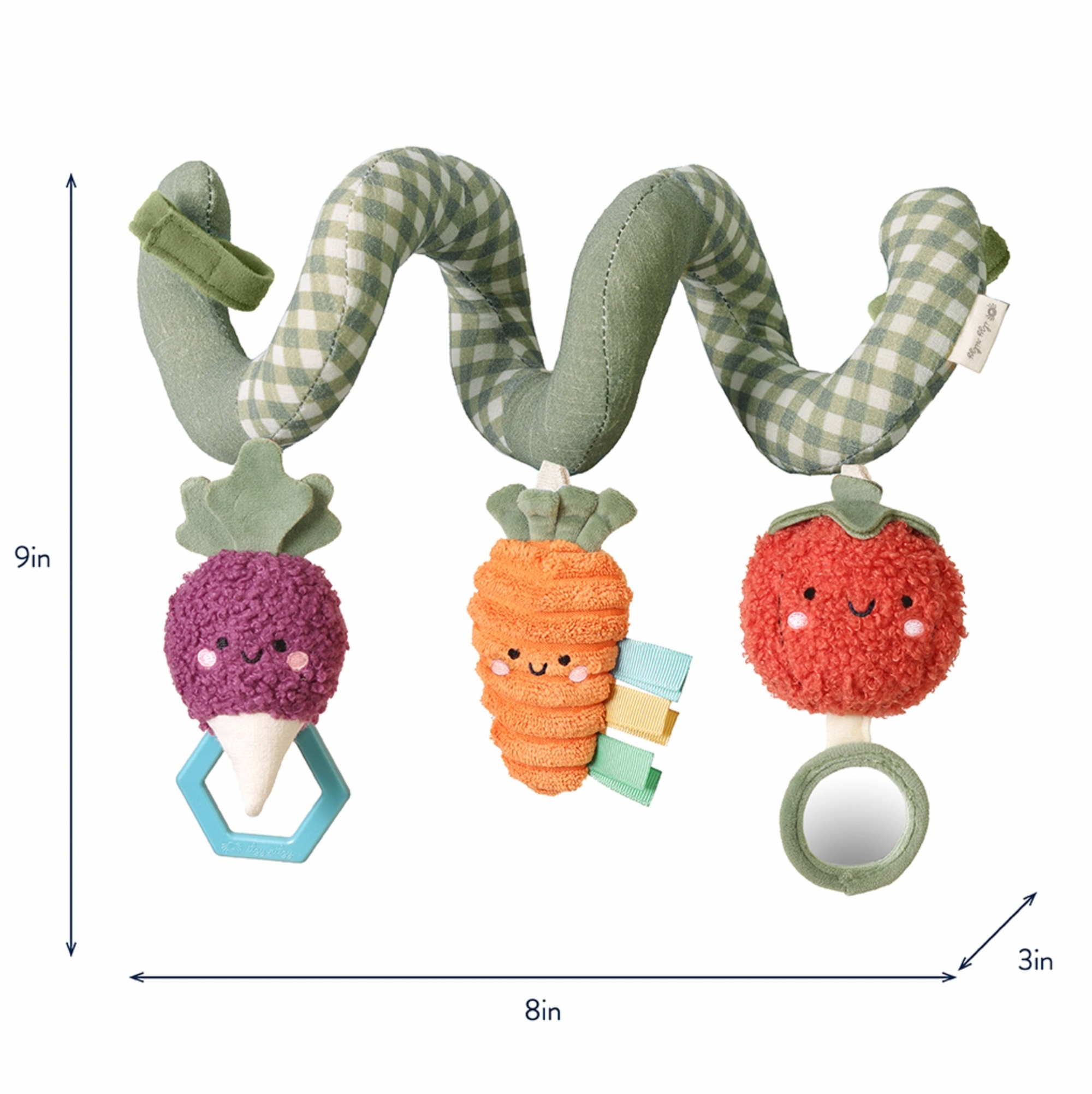 Itzy Bitzy Spiral Car Seat Activity Toy Veggie