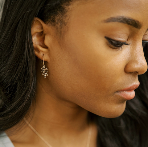 Magic Charm Fern Hoops Gold