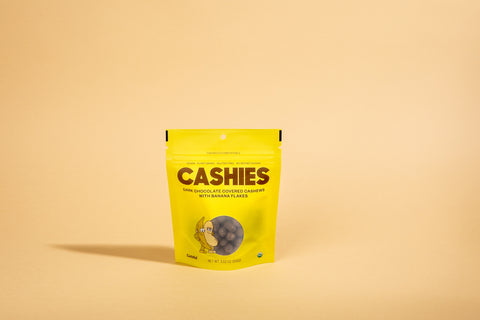 Cashies — Chocolate Covered Cashews with Banana Flakes