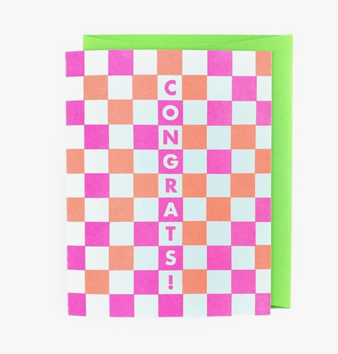 Checkers - Congrats! - Risograph Greeting Card