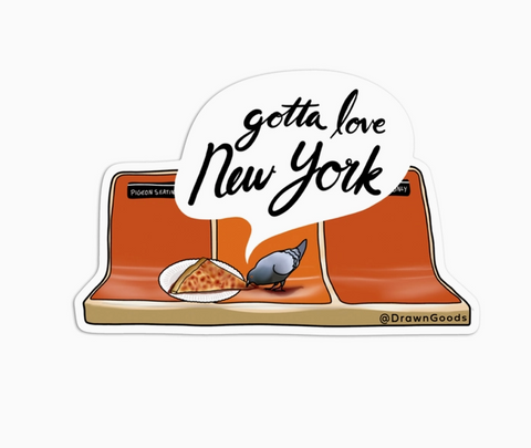New York Subway Pizza Pigeon Sticker