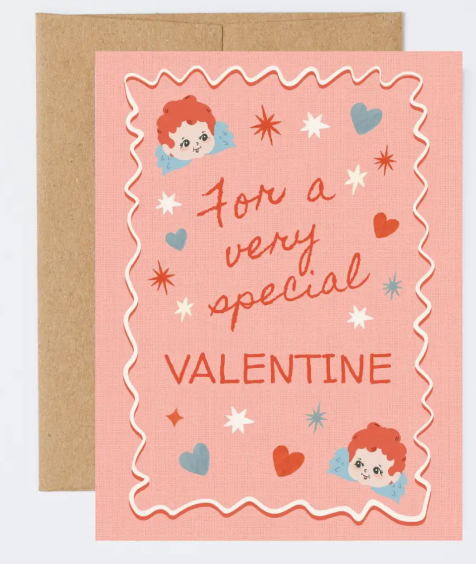 Vintage Cutie Cupid Valentine Card - Stay Forever