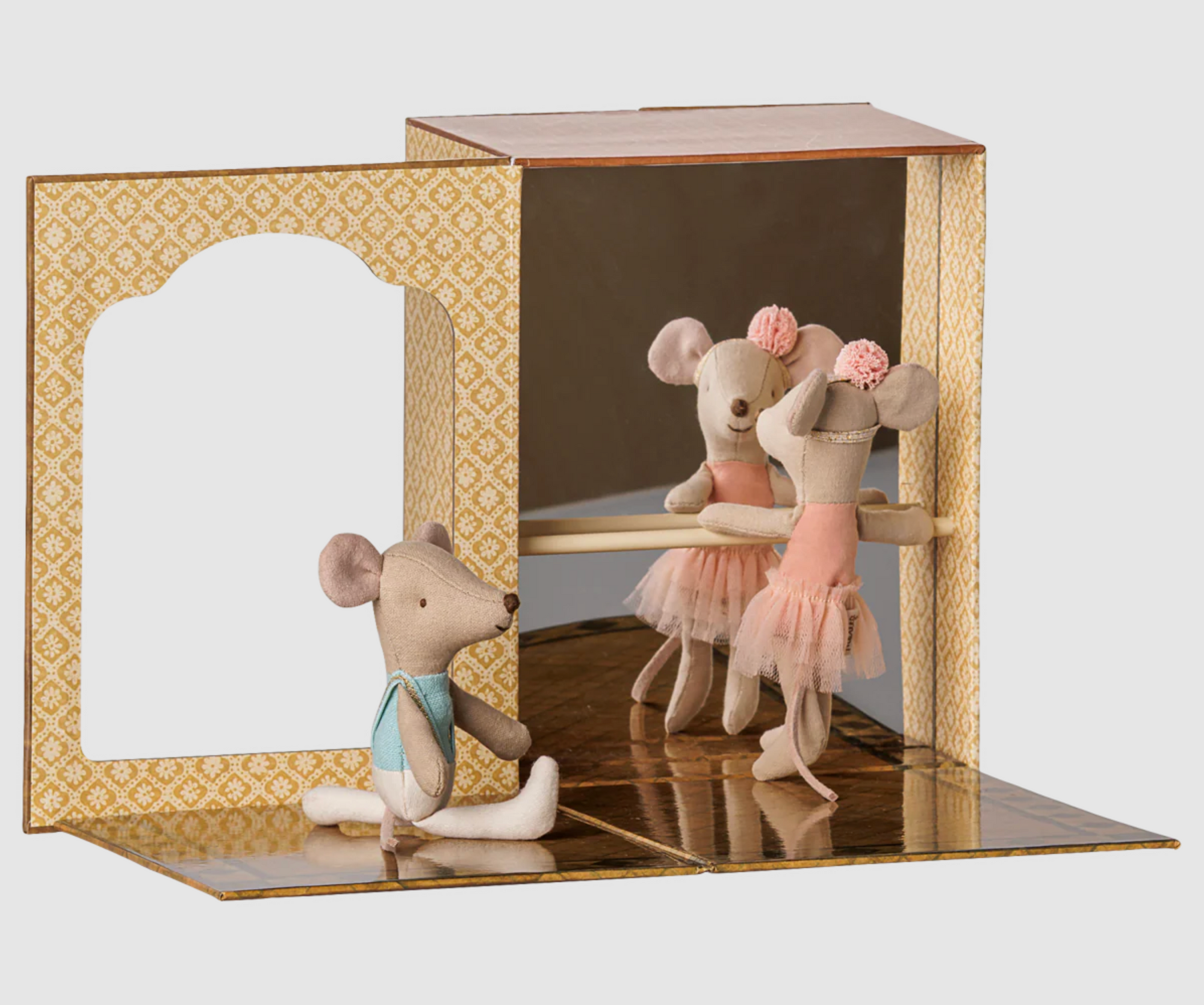 Ballet mice in dance studio, Little sister and brother