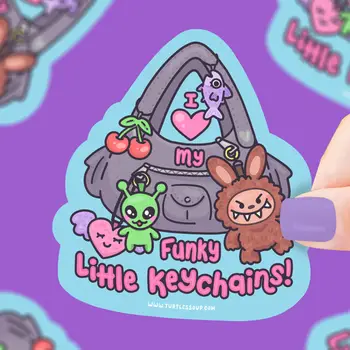 I Love Funky Keychains Sticker