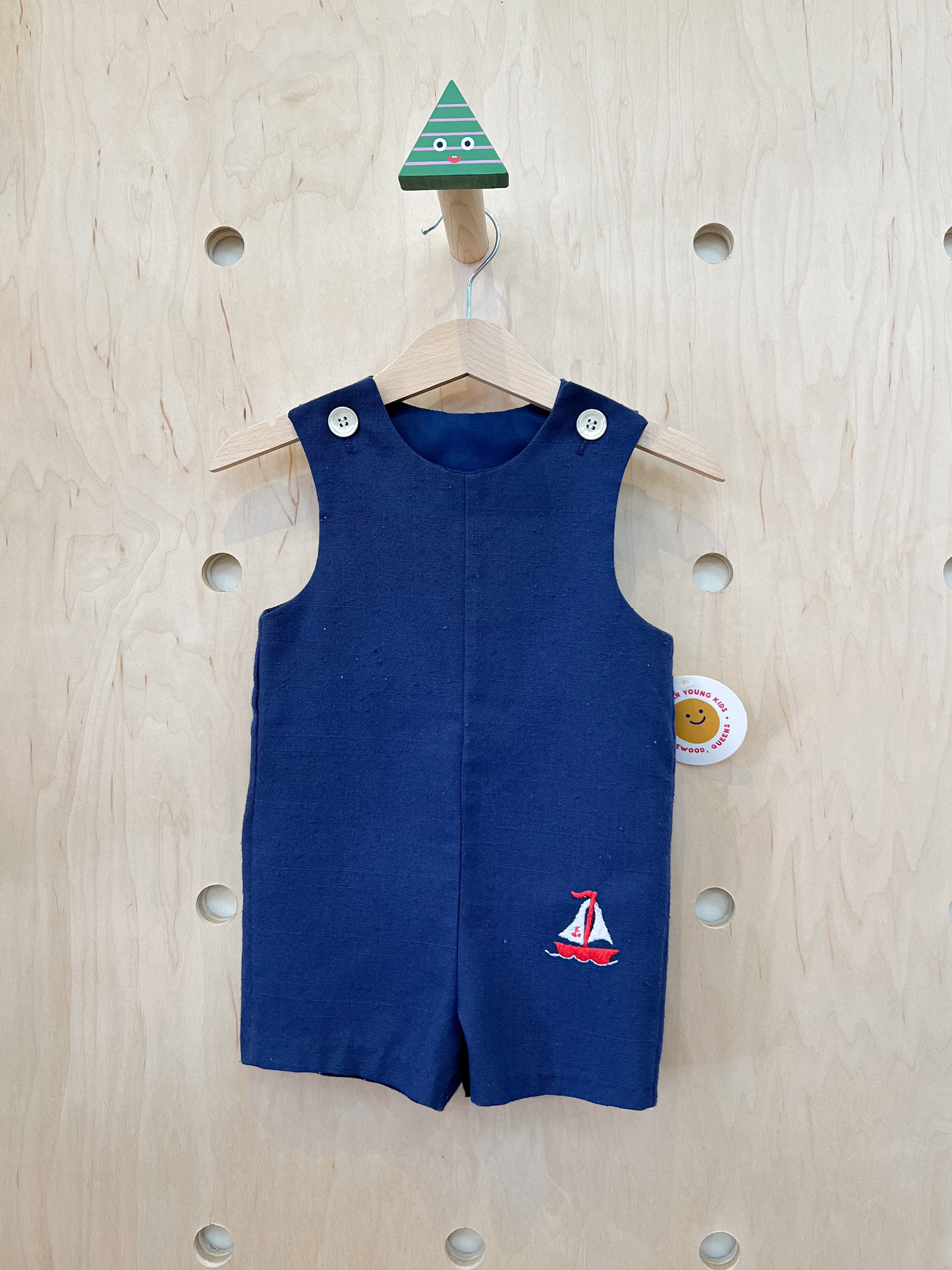 (pre-worn) vintage sailboat romper 6/9M