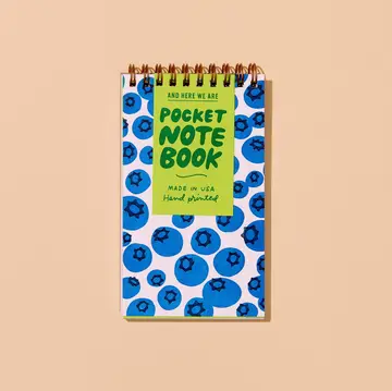 Letterpress Small Spiral Notebook (Lined)—Blueberry