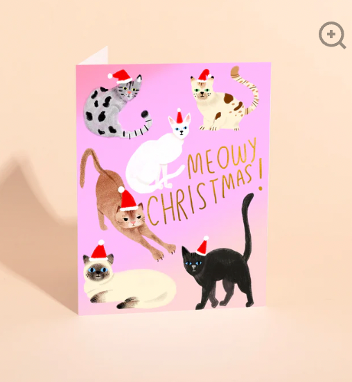 Meowy Christmas Feline Xmas Card (Single) - Stay Forever