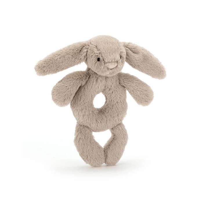 Bashful Beige Bunny Ring Rattle
