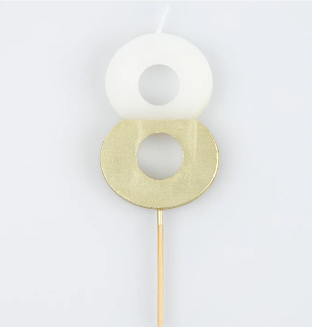 Gold Dipped Number Candle