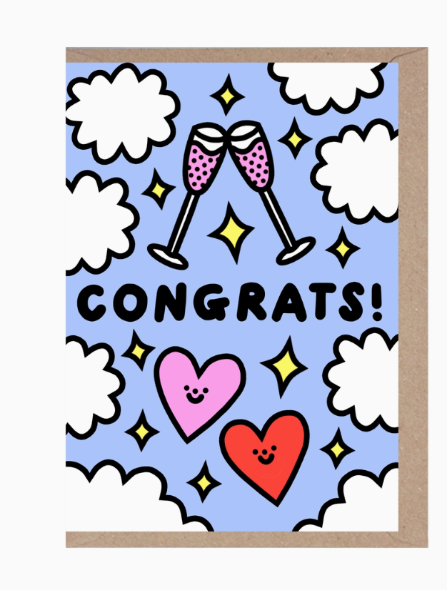 Congrats - Wedding - Anniversary - Cute - Greeting Card