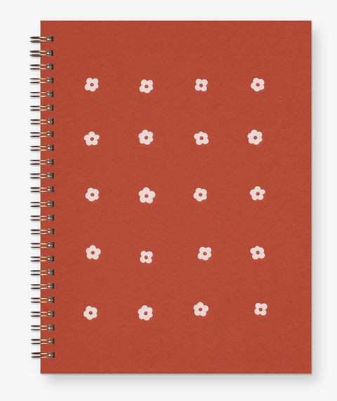 Flower Grid Journal: Lined Notebook - Canyon