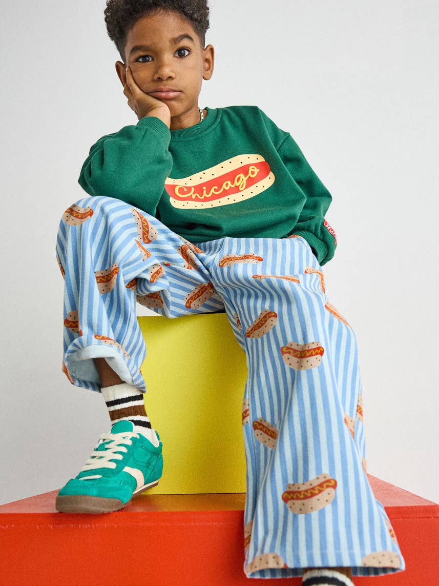 Striped Denim Hot Dog Pant