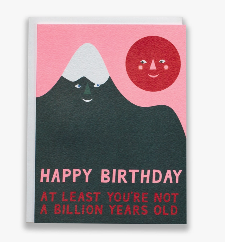 Billion Year Birthday Mountain Note Card